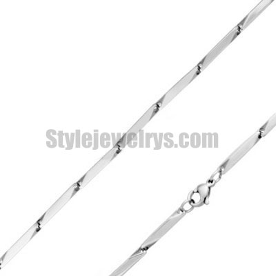 Stainless steel jewelry Chain 50cm - 55cm length pillar stick link chain necklace w/lobster 2.4mm ch360240